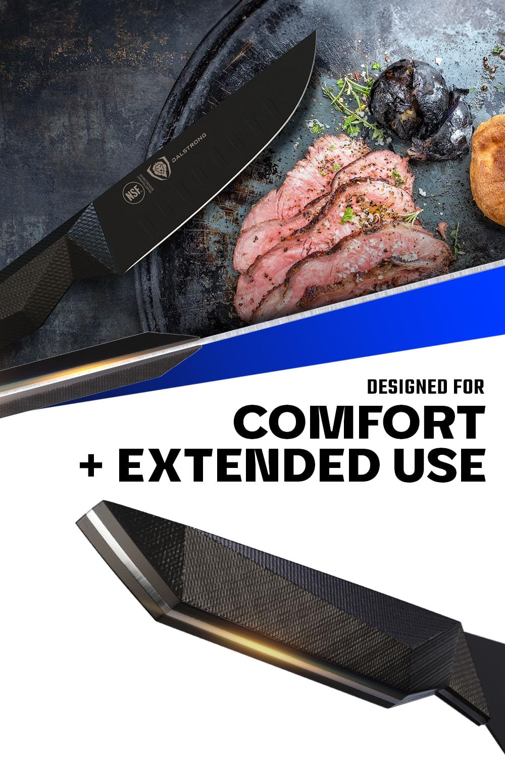 Dalstrong Steak Knife Set-4pc- 5" Blade-Shadow Black Series-Black Titanium Nitride Coated-H Carbon 7CR17MOV-X Vacuum Treated Steel-Dinner Set Kitchen Knives-Sheath-NSF Certified - Image 5