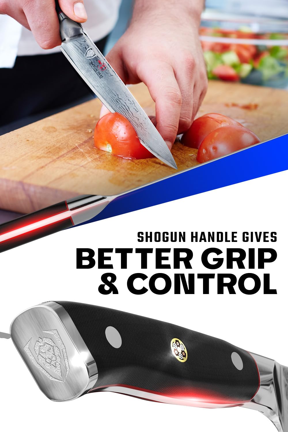 DALSTRONG Utility Knife - Shogun Series Petty - Damascus - Japanese AUS-10V Super Steel - Vacuum Heat Treated - 6" - Sheath - Image 4