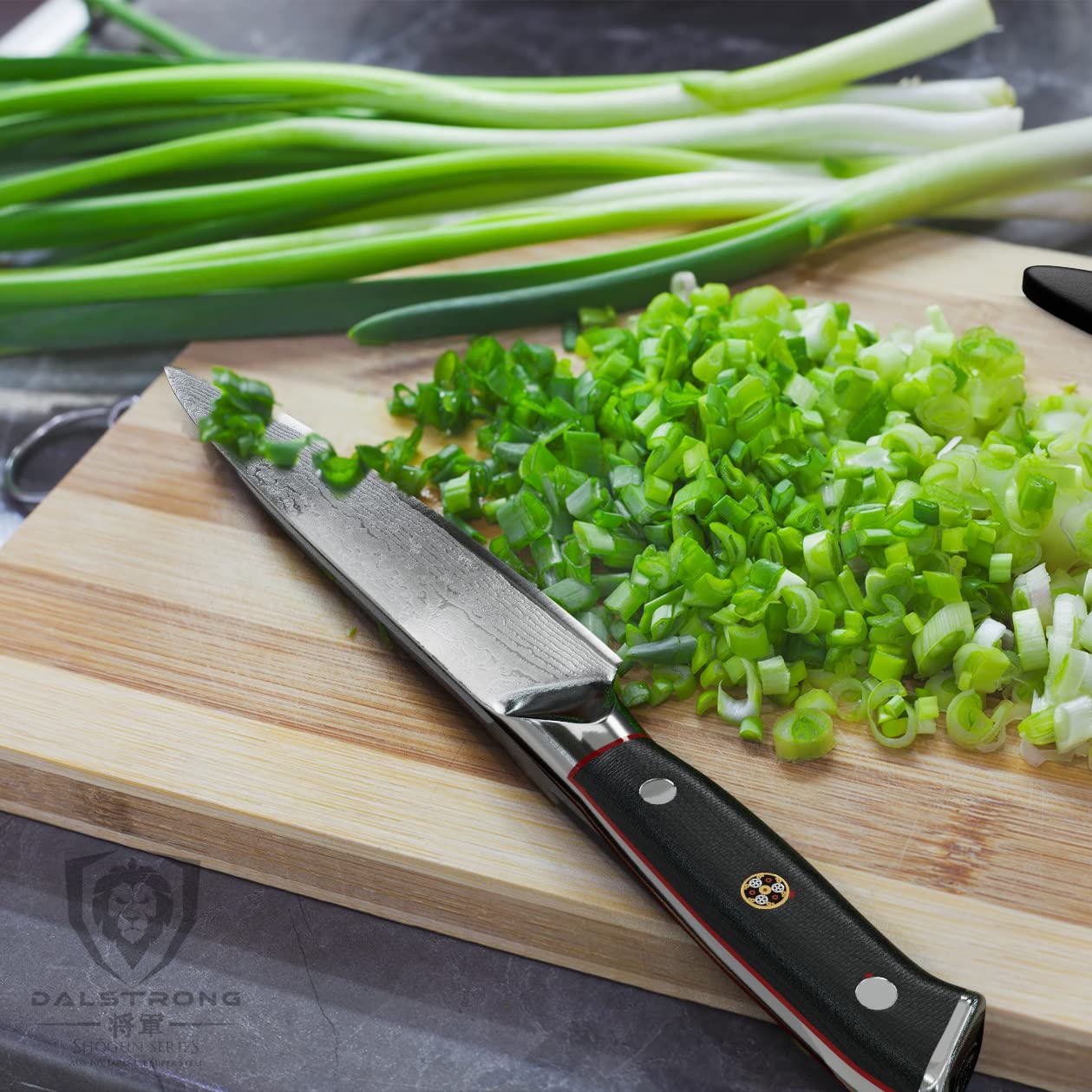 DALSTRONG Utility Knife - Shogun Series Petty - Damascus - Japanese AUS-10V Super Steel - Vacuum Heat Treated - 6" - Sheath - Image 6