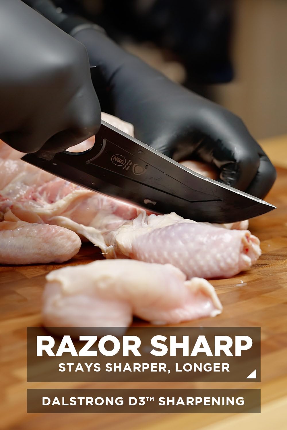 Dalstrong Venator Chef Knife - 7 inch - Shadow Black Series - Razor Sharp Kitchen Knife - Black Titanium Nitride Coated - High Carbon - 7CR17MOV-X Vacuum Treated Steel - Sheath - NSF Certified - Image 3