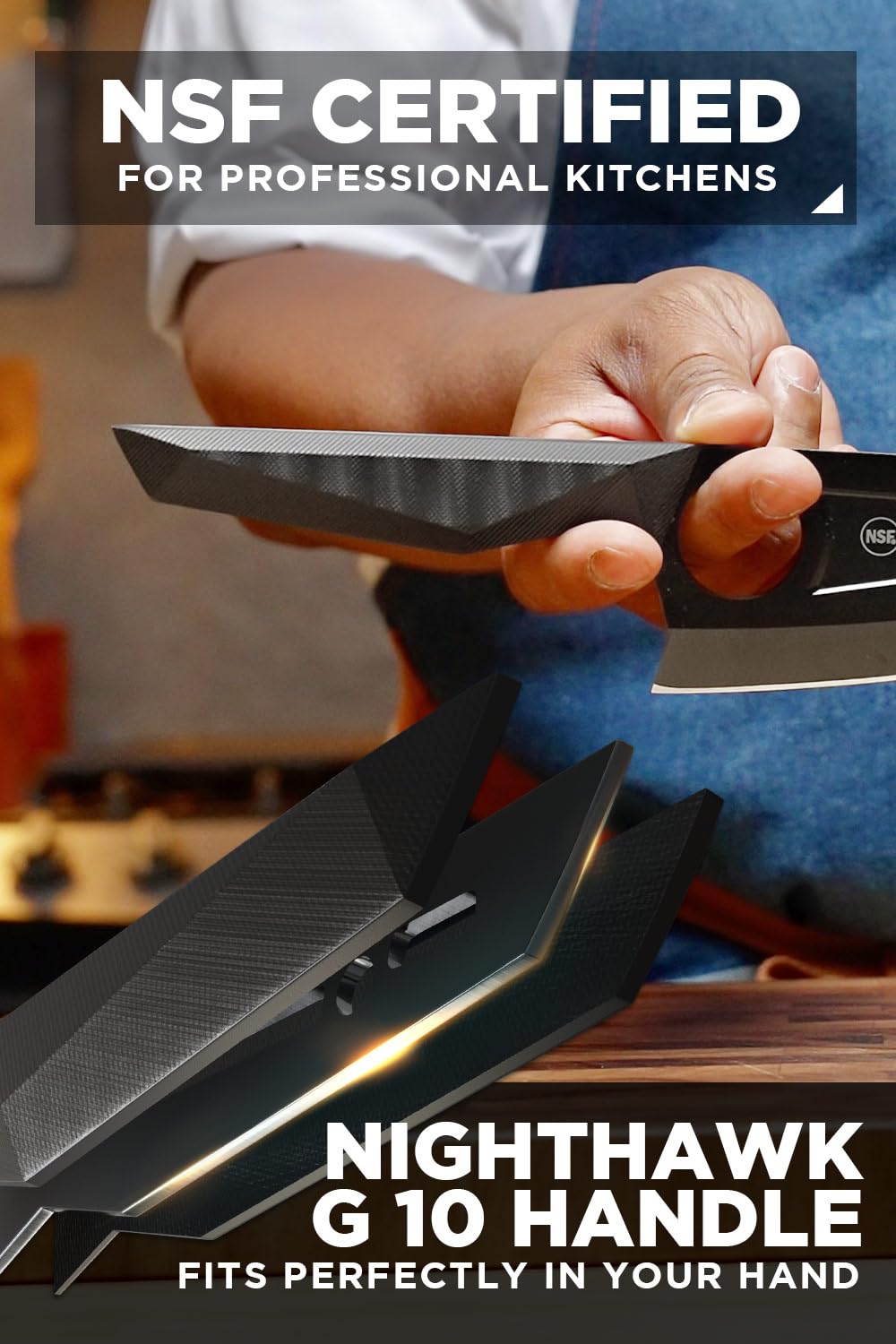 Dalstrong Venator Chef Knife - 7 inch - Shadow Black Series - Razor Sharp Kitchen Knife - Black Titanium Nitride Coated - High Carbon - 7CR17MOV-X Vacuum Treated Steel - Sheath - NSF Certified - Image 5